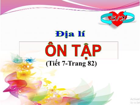 Bài giảng Địa lí Lớp 5 - Bài: Ôn tập - Năm học 2023-2024 - Phan Thị Huyền