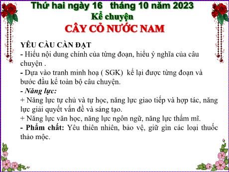Bài giảng Tiếng Việt Lớp 5 (Kể chuyện) - Bài: Cây cỏ nước Nam - Năm học 2023-2024 - Phan Thị Huyền