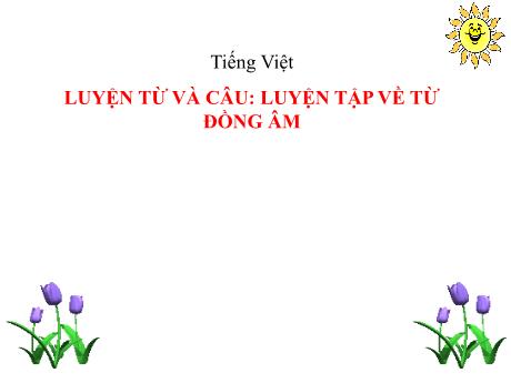 Bài giảng Tiếng Việt Lớp 5 (Luyện từ và câu) - Bài: Luyện tập về từ đồng âm - Năm học 2023-2024 - Phan Thị Huyền