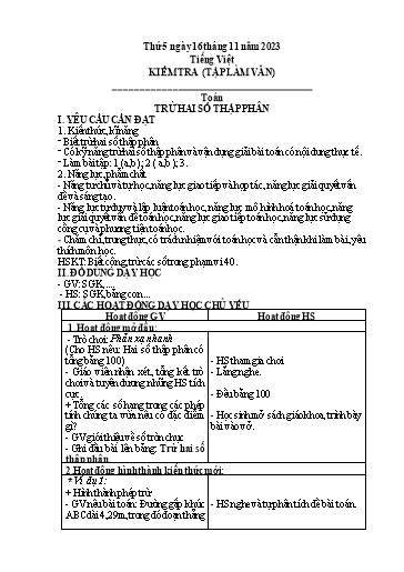 Giáo án điện tử Lớp 5 - Tuần 11 (Thứ 5+6) - Năm học 2023-2024 - Hoàng Thị Huệ