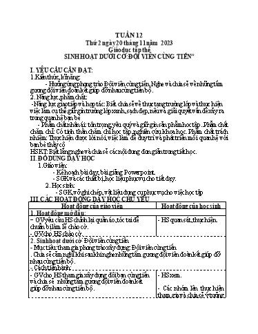 Giáo án điện tử Lớp 5 - Tuần 12 (Thứ 2+3) - Năm học 2023-2024 - Hoàng Thị Huệ