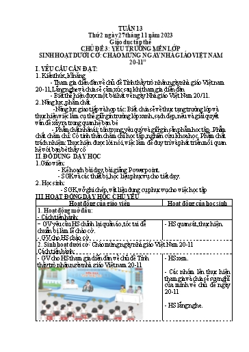 Giáo án điện tử Lớp 5 - Tuần 13 (Thứ 2+3+4) - Năm học 2023-2024 - Nguyễn Thị Mỹ Linh