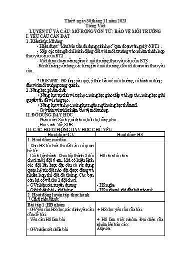 Giáo án điện tử Lớp 5 - Tuần 13 (Thứ 5+6) - Năm học 2023-2024 - Nguyễn Thị Mỹ Linh