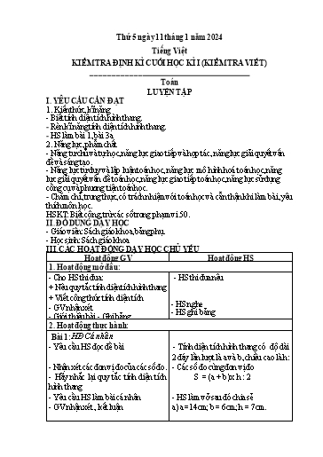 Giáo án điện tử Lớp 5 - Tuần 19 (Thứ 5+6) - Năm học 2023-2024 - Hoàng Thị Huệ