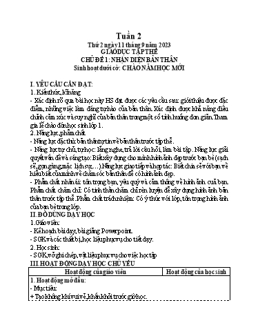 Giáo án điện tử Lớp 5 - Tuần 2 - Năm học 2023-2024 - Phan Thị Huyền