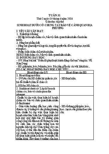 Giáo án điện tử Lớp 5 - Tuần 31 (Thứ 2+3) - Năm học 2023-2024 - Hoàng Thị Huệ