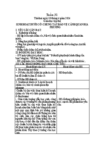 Giáo án điện tử Lớp 5 - Tuần 31 (Thứ 2+3+4) - Năm học 2023-2024 - Phan Thị Ánh Tuyết