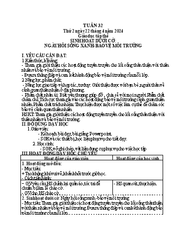 Giáo án điện tử Lớp 5 - Tuần 32 (Thứ 2+3) - Năm học 2023-2024 - Hoàng Thị Huệ