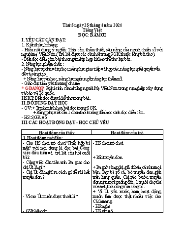 Giáo án điện tử Lớp 5 - Tuần 32 (Thứ 5+6) - Năm học 2023-2024 - Hoàng Thị Huệ