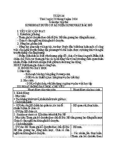 Giáo án điện tử Lớp 5 - Tuần 36 - Năm học 2023-2024 - Hoàng Thị Huệ