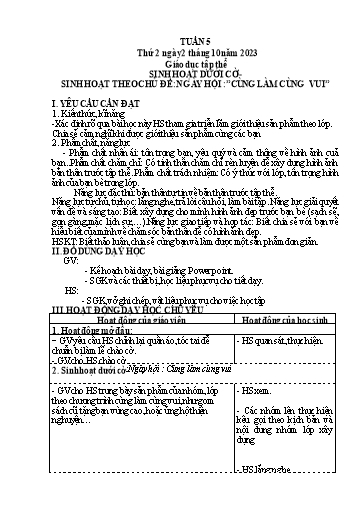 Giáo án điện tử Lớp 5 - Tuần 5 (Thứ 2+3) - Năm học 2023-2024 - Hoàng Thị Huệ